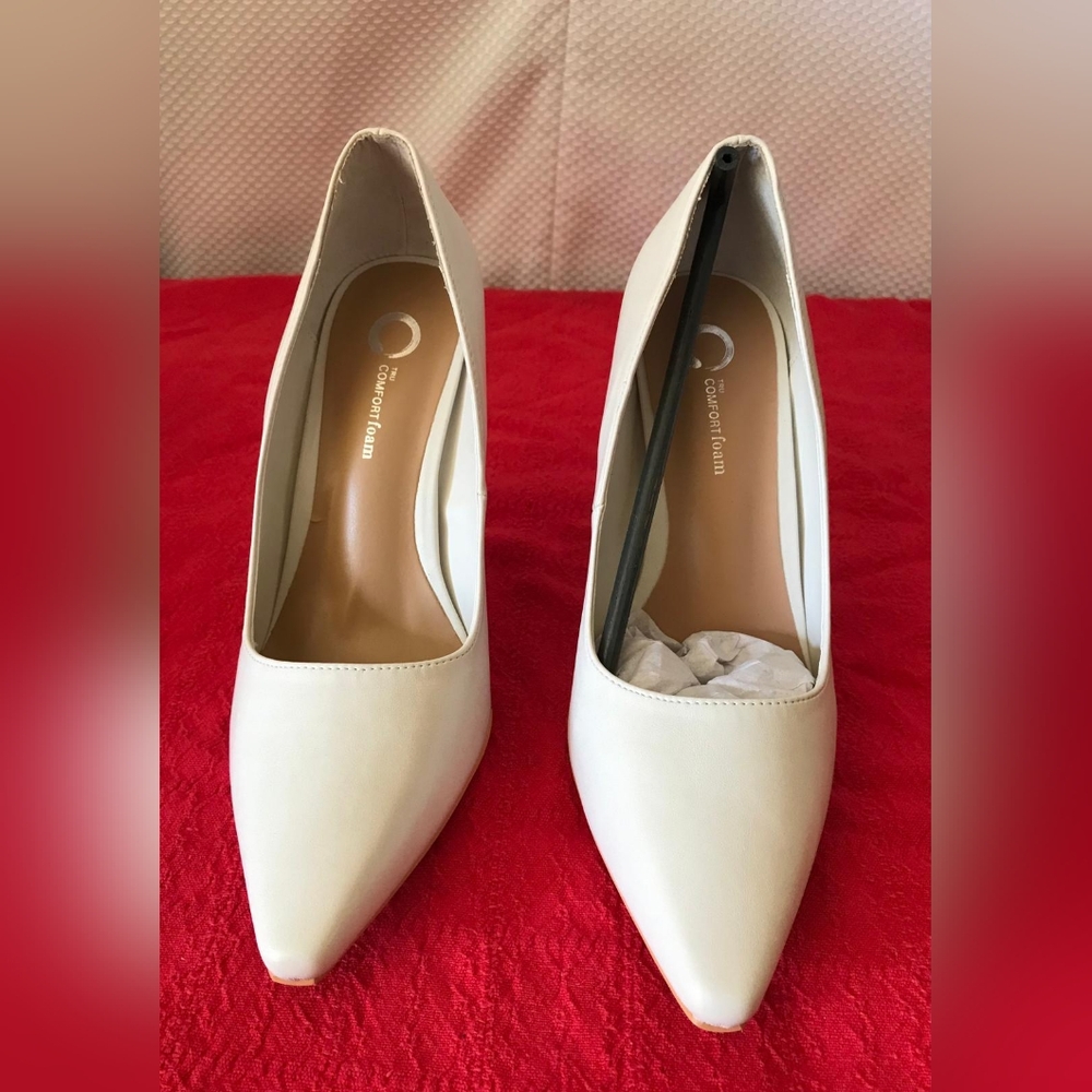 Chic White Heels by Charles & Keith
